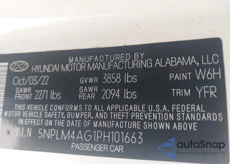 2023 Hyundai Elantra Sel z USA, uszkodzony, nr VIN 5NPLM4AG1PH101663